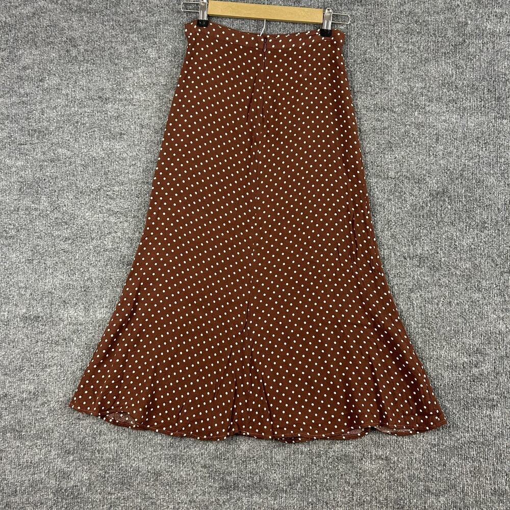 Reformation Skirt 4 Bea A Line Midi Skirt Polka Dot Brown Feminine Cottagecore - Picture 7 of 13